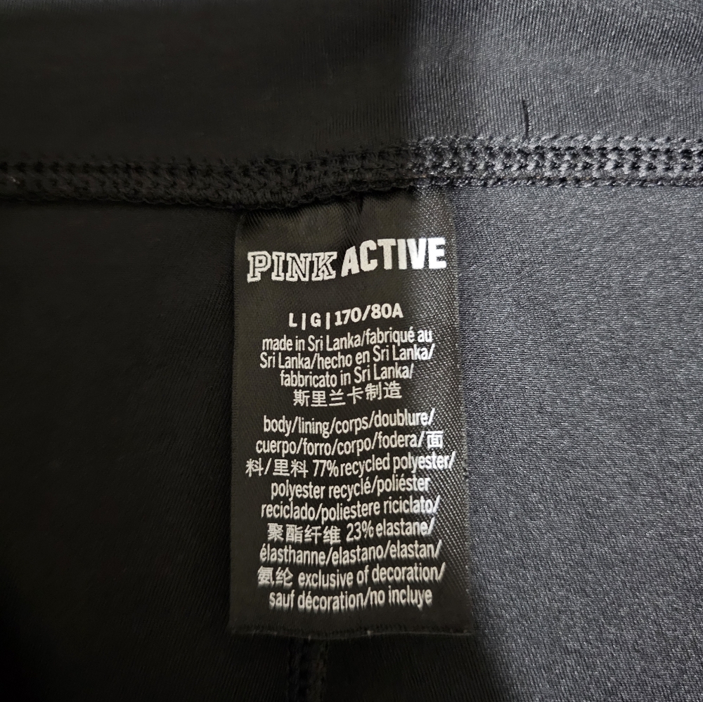 PINK Victoria's Secret Active V-Front Ruched Leggings Black Large - Picture 3 of 4